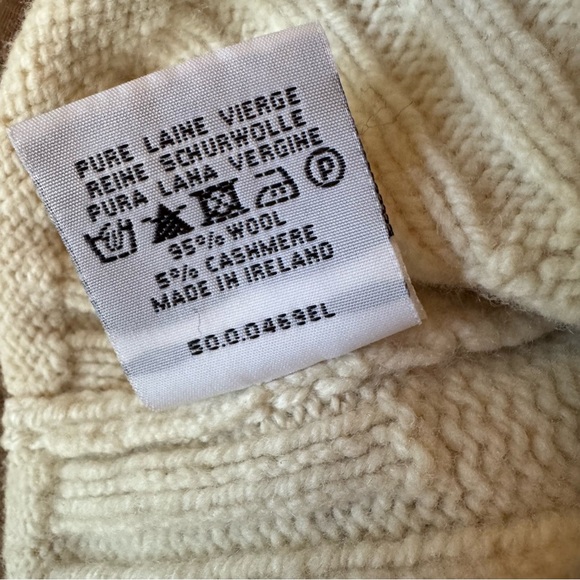 🦋Fisherman Out of Ireland Pure Wool Cashmere Blend Cable Knit Turtleneck🦋 - Picture 7 of 12